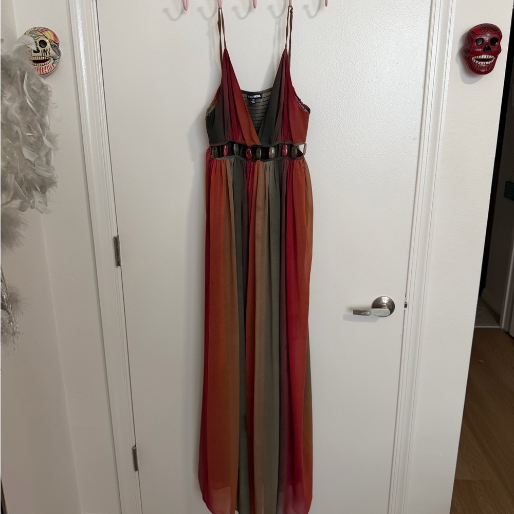 Elegant Multicolor Maxi Dress